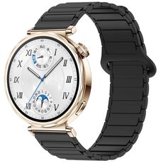 Per Huawei Watch GT 5 41mm Cinturino in silicone con fibbia magnetica bicolore (nero)