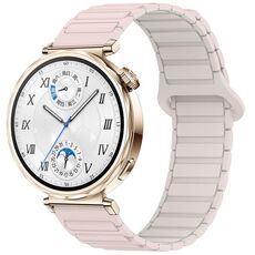 Per Huawei Watch GT 5 41mm Cinturino in silicone con fibbia magnetica bicolore (Oxford Pink Starlight)