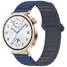 Per Huawei Watch GT 5 41mm Cinturino in silicone con fibbia magnetica bicolore (grigio blu notte)
