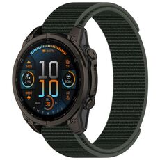 For Garmin Fenix 8 AMOLED 43mm Nylon Hook and Loop Fastener 20mm Watch Band(Army Green)