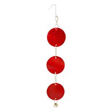 Repellente per uccelli da giardino decorativo rotondo da appendere, pezzo riflettente laser (rosso e argento)