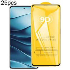 For Xiaomi Redmi Note 14 5G 25pcs 9D Full Glue Screen Tempered Glass Film