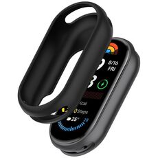 For Xiaomi Smart Band 9 NFC Glossy Surface Silicone Watch Protective Case(Black)