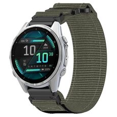 For Garmin Fenix 8 AMOLED 43mm Nylon Hook and Loop Fastener 20mm Quick Release Watch Band(Gray)