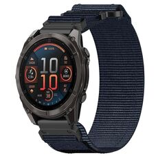 For Garmin Fenix 8 AMOLED 51mm Nylon Hook and Loop Fastener 26mm Quick Release Watch Band(Blue)