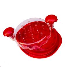 Macchina per triturare il pollo con coperchio trasparente Strumento per triturare la carne antiscivolo (rosso)
