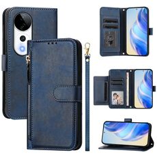 Per vivo S19 Pro Multi-Card Slots Zipper Wallet Custodia in pelle per telefono (blu)