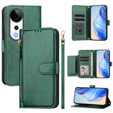 Per vivo S19 Pro Multi-Card Slots Zipper Wallet Custodia in pelle per telefono (verde)