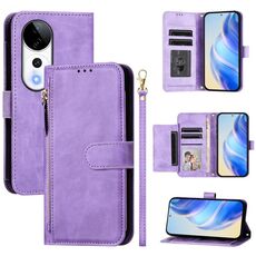 Per vivo S19 Pro Multi-Card Slots Zipper Wallet Custodia in pelle per telefono (viola)