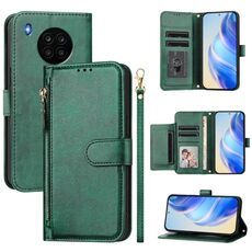 Per Honor 50 Lite Multi-Card Slots Zipper Wallet Custodia in pelle per telefono (verde)