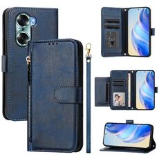 Per Honor 60 Multi-Card Slots Zipper Wallet Custodia in pelle per telefono (blu)