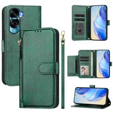Per Honor 90 Lite / X50i Multi-Card Slots Zipper Wallet Custodia in pelle per telefono (verde)