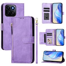Per Honor 200 Smart Global Multi-Card Slots Portafoglio con cerniera Custodia in pelle per telefono (viola)
