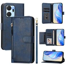 Per Honor X7a 4G / Play7T 5G Multi-Card Slots Zipper Wallet Custodia per telefono in pelle (blu)