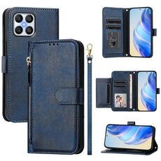 Per Honor X8 5G / X6 4G / X6s 4G Global Multi-Card Slots Portafoglio con cerniera Custodia in pelle per telefono (blu)
