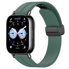 Per Redmi Watch 5 Lite cinturino in silicone con fibbia magnetica pieghevole (verde scuro)