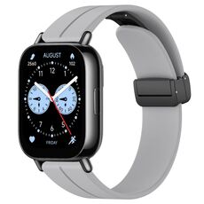 Per Redmi Watch 5 Active Cinturino in silicone con fibbia magnetica pieghevole (grigio chiaro)