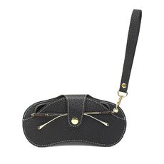 Custodia per occhiali da sole portatile antigraffio e resistente all'usura in pelle PU, stile: modello con maniglia, colore: nero