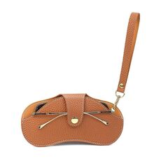 Custodia per occhiali da sole portatile antigraffio e resistente all'usura in pelle PU, stile: modello con maniglia marrone