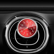 Orologio luminoso al quarzo elettronico digitale per auto, colore: rosso rubino + clip per presa d'aria