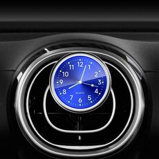 Orologio luminoso al quarzo elettronico digitale per auto, colore: blu rubino + clip per presa d'aria