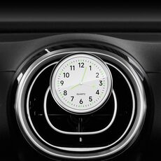Orologio luminoso al quarzo elettronico digitale per auto, colore: bianco + clip per presa d'aria