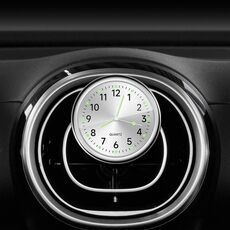 Orologio luminoso al quarzo elettronico digitale per auto, colore: argento + clip per presa d'aria