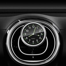 Orologio luminoso al quarzo elettronico digitale per auto, colore: nero + clip per presa d'aria