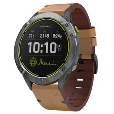 Per Garmin Enduro 26mm cinturino in pelle con fibbia in acciaio (marrone chiaro)