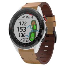 Per Garmin Approach S62 22mm cinturino in pelle con fibbia in acciaio (marrone chiaro)