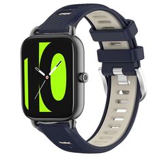 Per Xiaomi Haylou RT2 LS10 22mm Cinturino sportivo in silicone con fibbia in acciaio bicolore (blu notte + luce stellare)