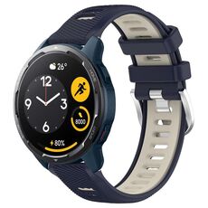 Per Xiaomi Haylou RS4 LS12 22mm Cinturino sportivo in silicone con fibbia in acciaio bicolore (blu notte + luce stellare)