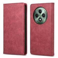 Per OPPO Reno12 F 4G / 5G / F27 India Business Custodia per telefono in pelle magnetica RFID a tinta unita (rosso)