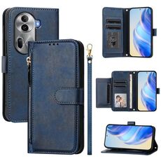 For OPPO Reno11 Pro 5G Global Multi-Card Slots Zipper Wallet Leather Phone Case(Blue)