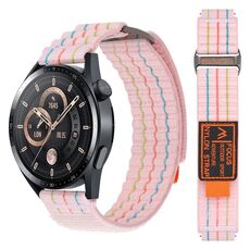 Cinturino per orologio sportivo in nylon a doppia sezione da 22 mm (rosa)