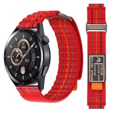 Cinturino per orologio sportivo in nylon a doppia sezione da 22 mm (rosso)