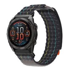 Per cinturino da orologio con chiusura a strappo in nylon stile sportivo Garmin da 22 mm a doppia sezione (grigio)