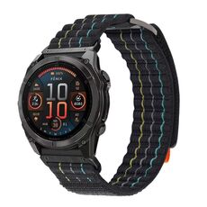 Per cinturino da orologio con chiusura a strappo in nylon stile sportivo Garmin da 26 mm a doppia sezione (nero)