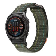 Per Garmin 26mm Dual Sections Sports Style Nylon Loop Hook and Loop Fastener Watch Band (verde)