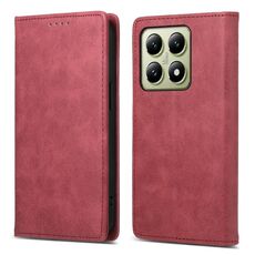 Per Xiaomi 14T Business Custodia per telefono in pelle magnetica RFID a tinta unita (rosso)