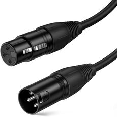 Cavo per microfono XLR, 4,95 piedi XLR maschio a XLR femmina bilanciato a 3 pin, nero