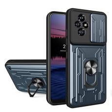 Per Honor 200 5G Custodia per telefono scorrevole Camshield TPU+PC con slot per schede (grigio)