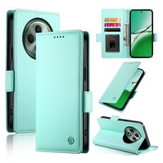 Per OPPO Reno12 F 4G / 5G / F27 India Custodia per telefono in pelle smerigliata magnetica con fibbia laterale (verde menta)
