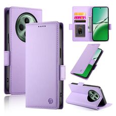 Per OPPO Reno12 F 4G / 5G / F27 India Custodia per telefono in pelle smerigliata magnetica con fibbia laterale (viola)