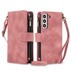 Per Samsung Galaxy S22 5G Dream 9-Card Zipper Wallet RFID Custodia in pelle per telefono con cordino (oro rosa)