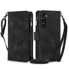 Per Samsung Galaxy S23 5G Dream 9-Card Zipper Wallet RFID Custodia in pelle per telefono con cordino (nero)