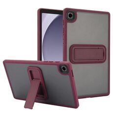 For Samsung Galaxy Tab A9 Skin Feel Holder PC Hybrid TPU Tablet Case(Wine Red)
