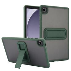 For Samsung Galaxy Tab A9 Skin Feel Holder PC Hybrid TPU Tablet Case(Dark Green)