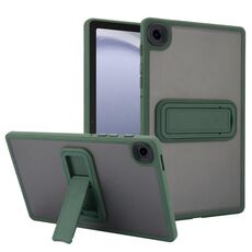 For Samsung Galaxy Tab A9+ Skin Feel Holder PC Hybrid TPU Tablet Case(Dark Green)