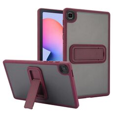 For Samsung Galaxy Tab S6 Lite P610 / P615 Skin Feel Holder PC Hybrid TPU Tablet Case(Wine Red)